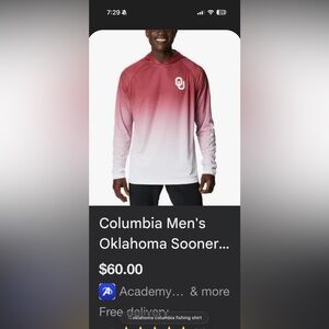 Columbia Red and White Gradient Hoodie